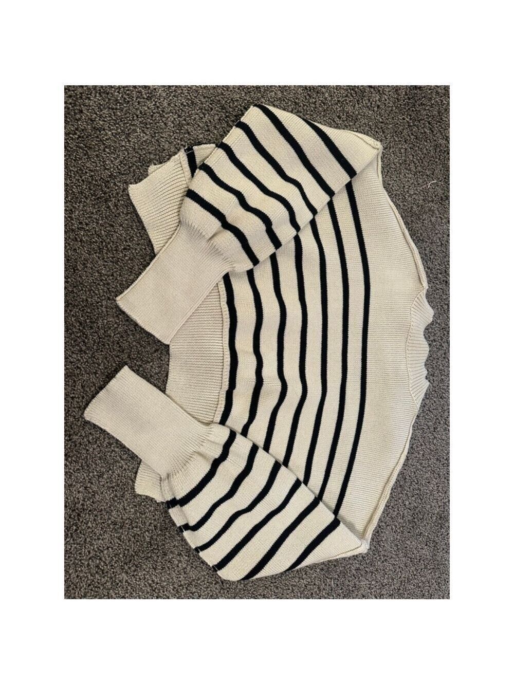 COMMENSE Crew Neck Sweater Off White Black Medium - Picture 7 of 10